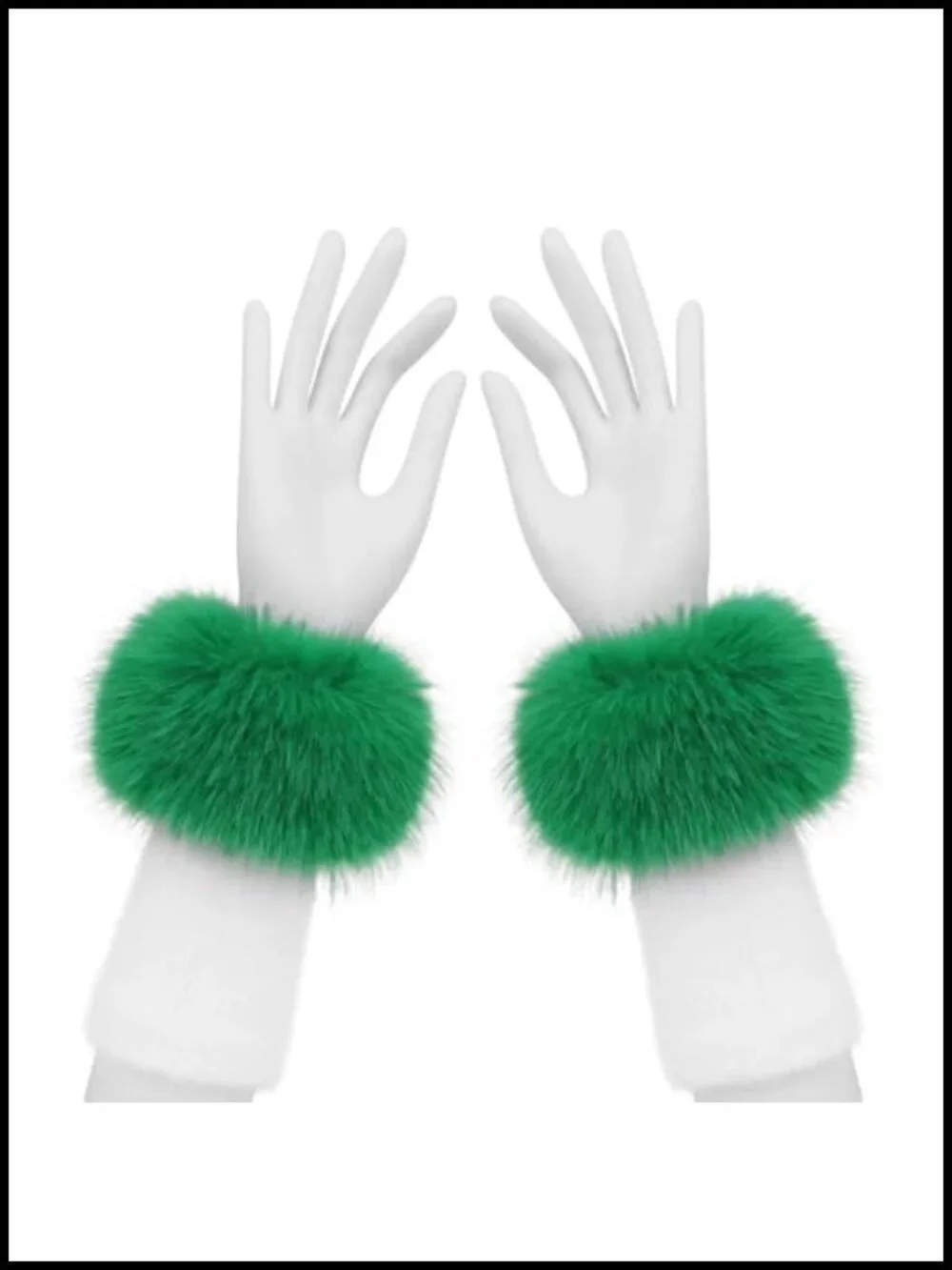 Faux Fur Short Wrist Cuffs Arm Warmers Fluffy Wristbands Winter Cosplay